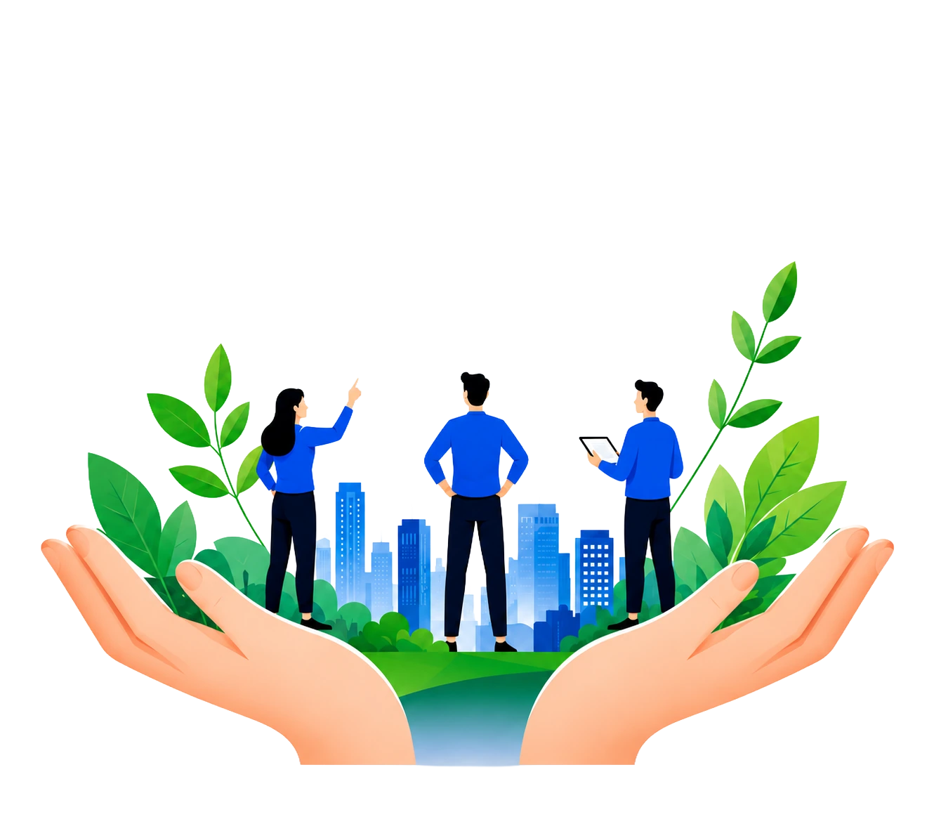 Corporate and social responsibility illustration
